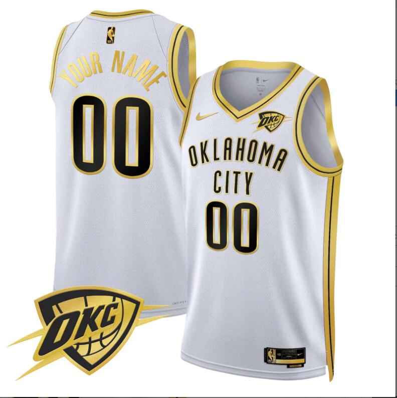Men Oklahoma City Thunder Swingman Custom white NBA Jersey